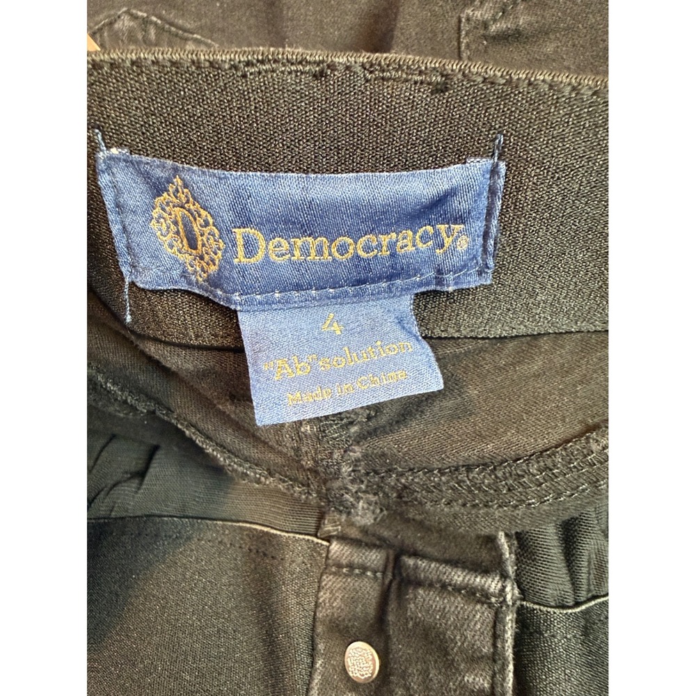 Democracy Itty Bitty Bootcut Jeans Black Ab-solution Stretch Denim Size 4 - Picture 4 of 8